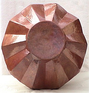 Arts & Crafts Diamond Copper Vase Close-Up
