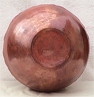 Arts & Crafts Hammered Copper Vase Details