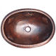 Hammered Oval Oyster Bathroom Copper Sink