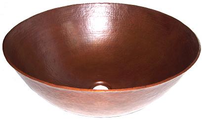Terra Hammered Round Bathroom Copper Vessel