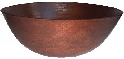 Terra Hammered Round Bathroom Copper Vessel Close-Up
