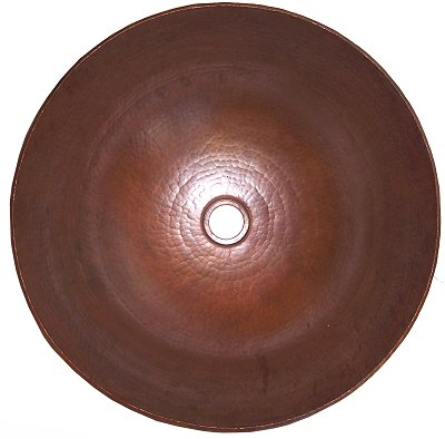 Terra Hammered Round Bathroom Copper Vessel Details