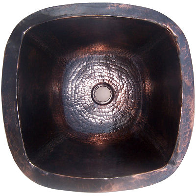Hammered Squared Bathroom Black Nickel Sink