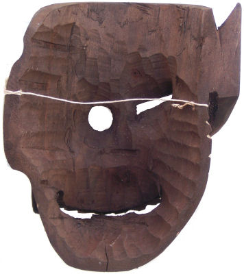 Old Evil Man, Carved Wood Mask Details