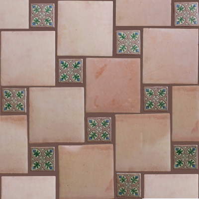 Square 10 Clay Saltillo Tile Close-Up
