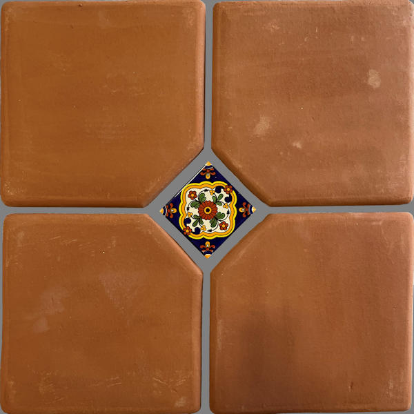 Square 12 Cutout Clay Lincoln Floor Tile Close-Up