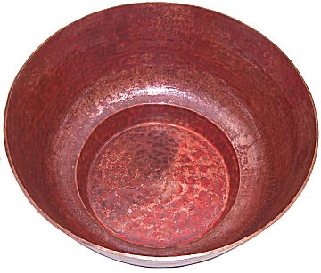 Natural Hammered Copper Bowl II Close-Up