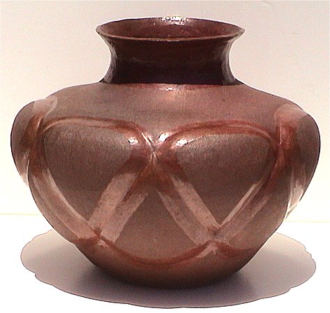 Folk Art Triangle Big Copper Vase