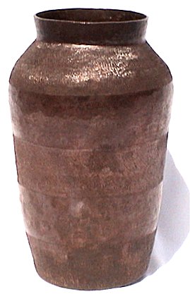 Arts & Crafts Chiseled Tall Hammered Copper Vase