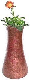 Flat Tall Hammered Copper Vase