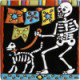 Walking The Dog. Day-Of-The-Dead Clay Tile