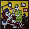 TalaMex Dentist. Day-Of-The-Dead Clay Tile