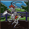 TalaMex Rodeo Time. Day-Of-The-Dead Clay Tile