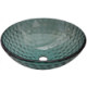 Above Counter Glass Vessel Basin - Clear Green