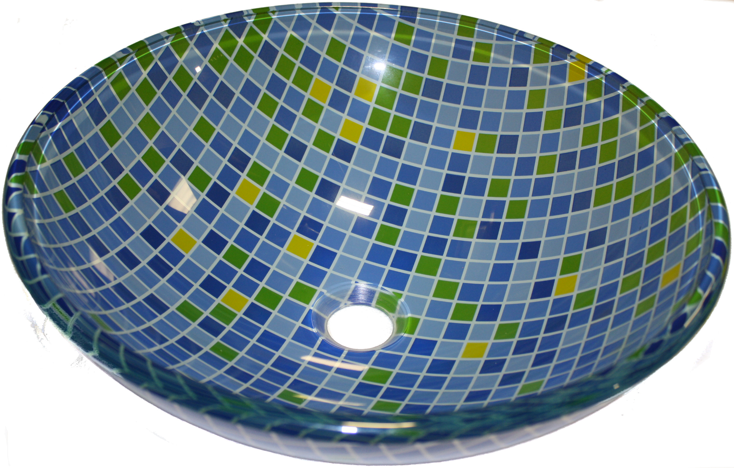 Above Counter Glass Vessel Basin - Mosaic