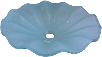 Above Counter Glass Vessel Basin - Scalloped Frosted