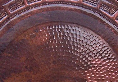 Merida Hammered Copper Plate Close-Up