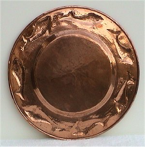 Hammered Fish Polished Copper Plate Details