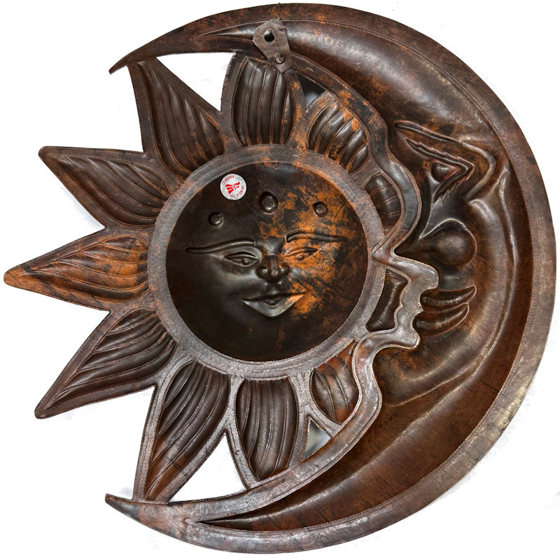 Eclipse Hammered Weathered Copper Sunface Details
