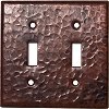 Double Toggle Hammered Copper Switch Plate