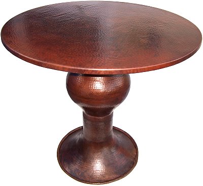 Big Hammered Copper Table