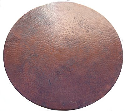 Big Hammered Copper Table Close-Up
