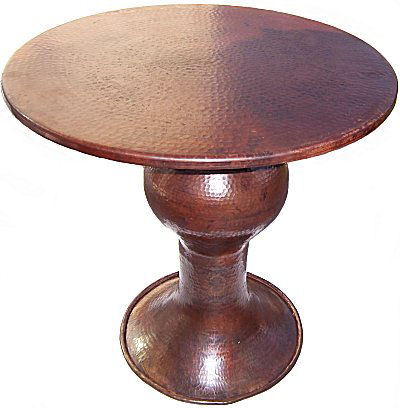 Medium Hammered Copper Table Details