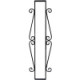 Wrought Iron House Number Vertical Frame Mission 5-Tiles