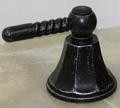 Black Iron Kitchen Sink Faucet Close-Up