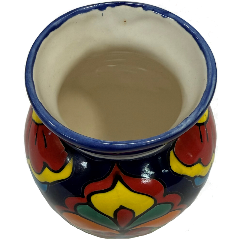 TalaMex Vallarta Rainbow Talavera Vase Close-Up