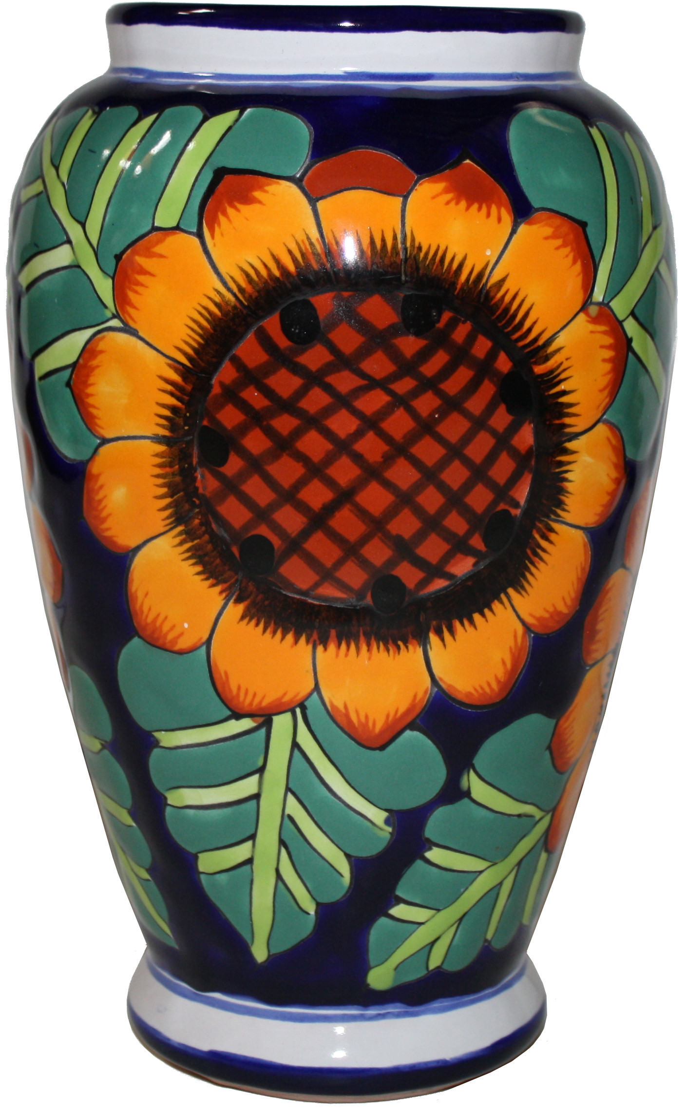 TalaMex Sunflowers Mermaid Talavera Flower Vase