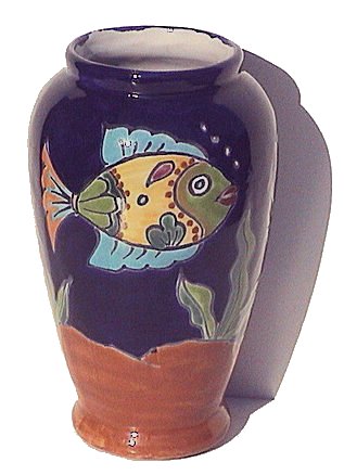 Fish Mermaid Talavera Flower Vase