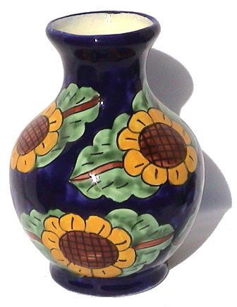 Sunflower Talavera Round Flower Vase