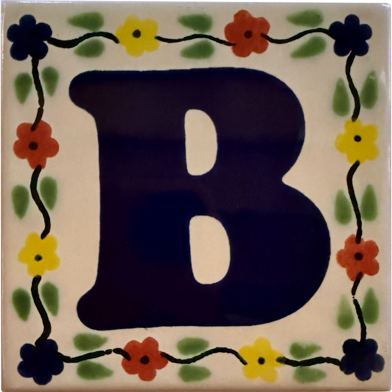 Bouquet Talavera Clay House Letter B
