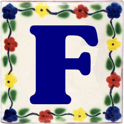 Bouquet Talavera Clay House Letter F