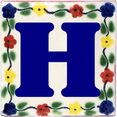 Bouquet Talavera Clay House Letter H