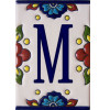 TalaMex Mexican Talavera Mission Tile House Letter M