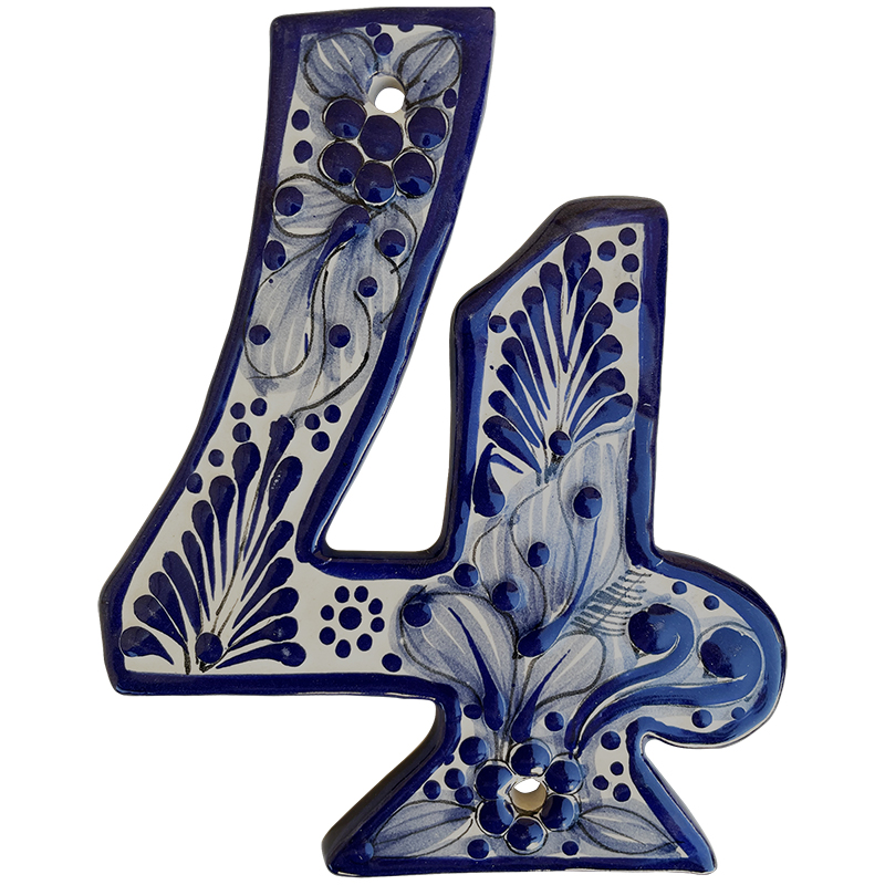 TalaMex Rancho Mexican Talavera Ceramic House Number Four