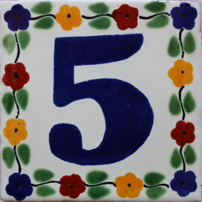 Bouquet Talavera Tile Number Five