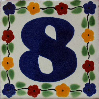 Bouquet Talavera Tile Number Eight