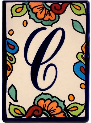 Hacienda Talavera Ceramic House Letter C