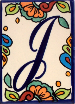 Hacienda Talavera Ceramic House Letter J