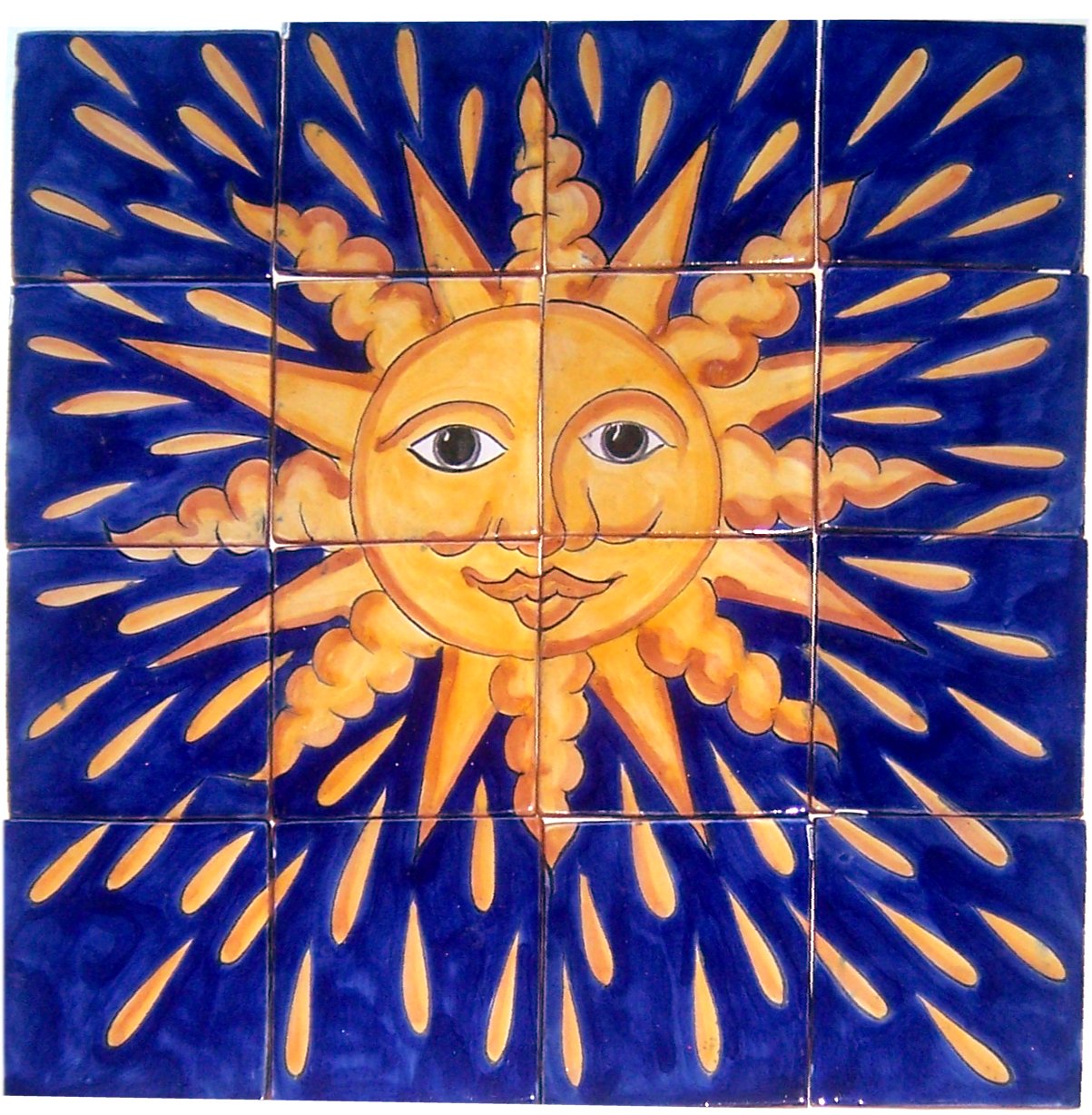 Sun II. Clay Talavera Tile Mural