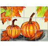 Harvest Pumpkins Clay Talavera Mexican Backsplash Tile Mural