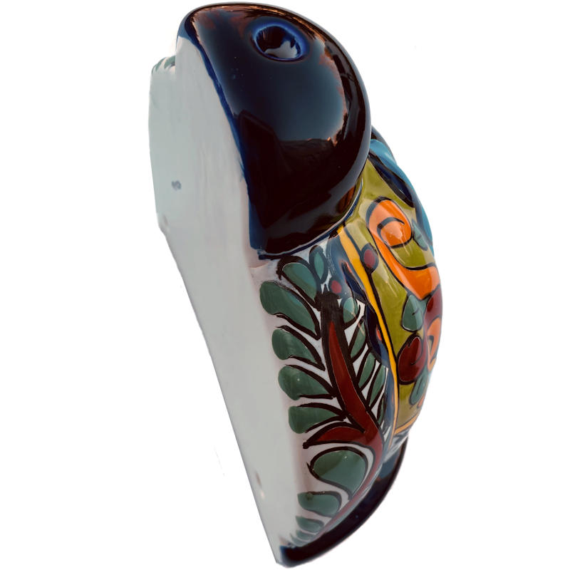 TalaMex Hand-Painted Mexican Rainbow Talavera Ceramic Planter Details