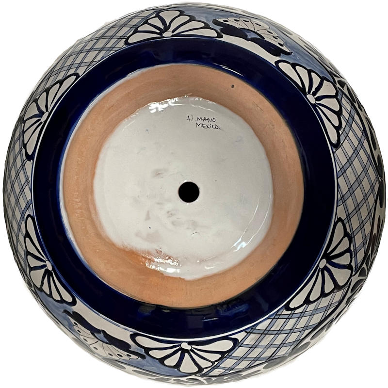 TalaMex Large-Sized Zacan Mexican Colors Talavera Ceramic Garden Pot Details