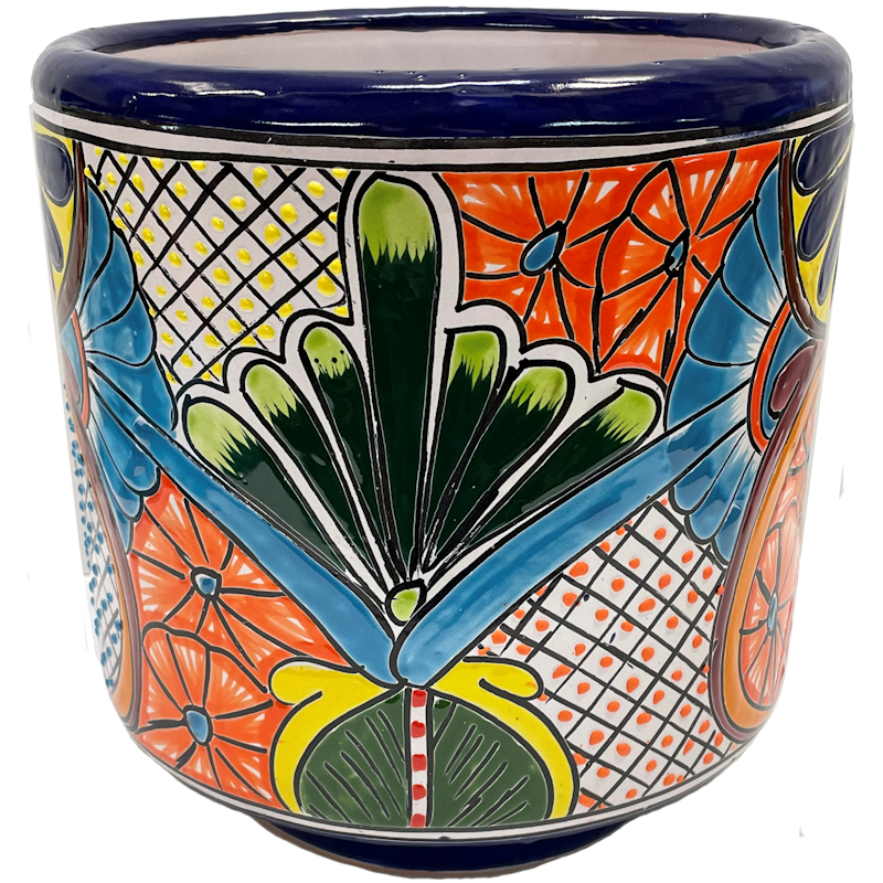 TalaMex Romita Multicolor Indoors/Outdoors Handmade Mexican Colors Talavera Ceramic Pot Planter
