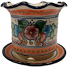 TalaMex Small Indoors/Outdoors Mexican Tecalli Talavera Ceramic Garden Pot