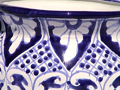 Blue Deco Talavera Ceramic Pot Close-Up