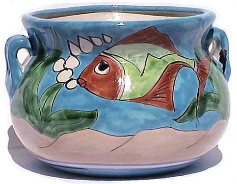 Sea Fish Talavera Ceramic Pot